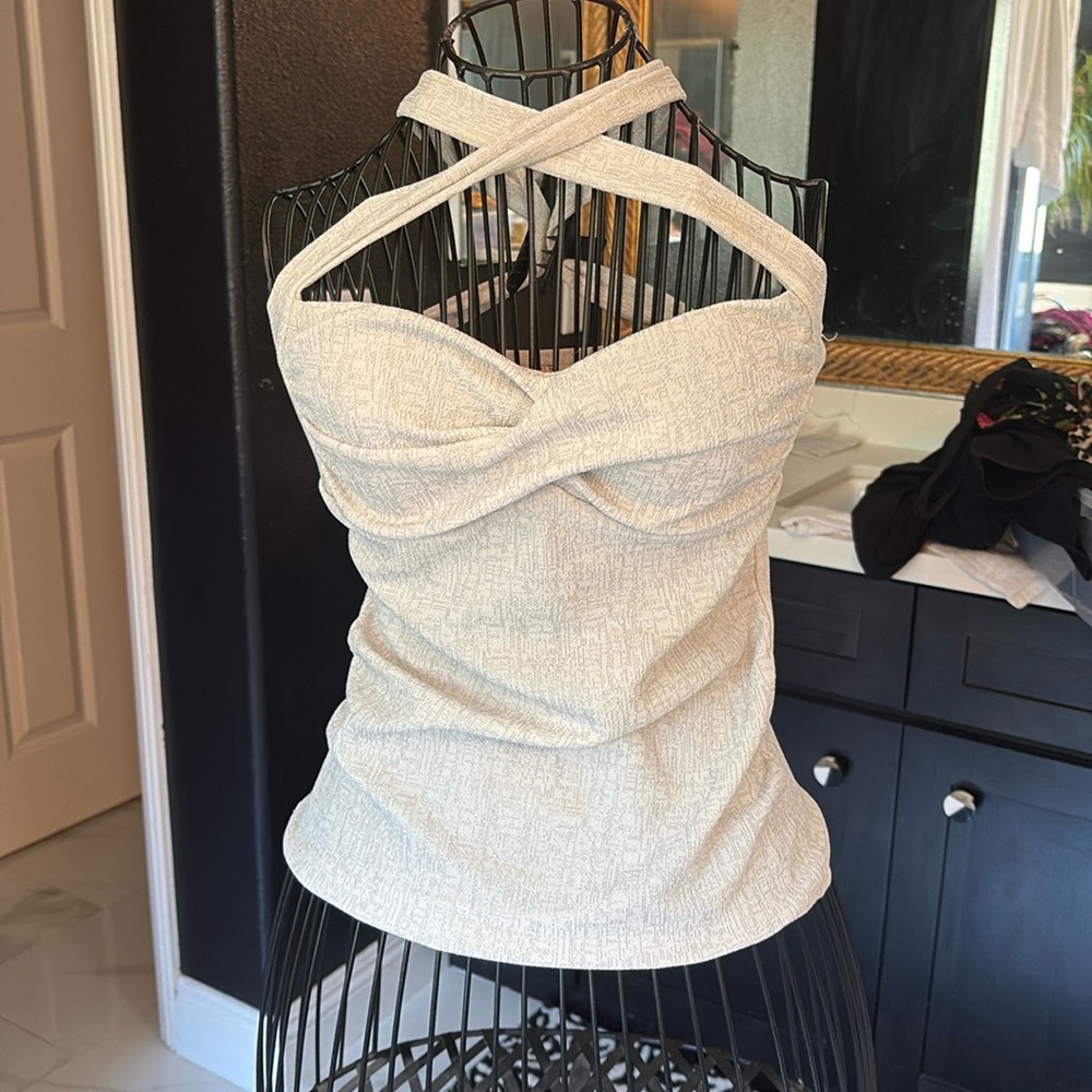 Criss cross tank top rockabilly pinup top the oblong box shop sexy silver white